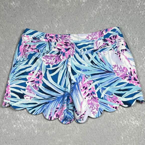 Lilly Pulitzer Buttercup Knit Stretch Shorts Scalloped SZ 2 Mr. Peacock 001272 - Picture 8 of 12